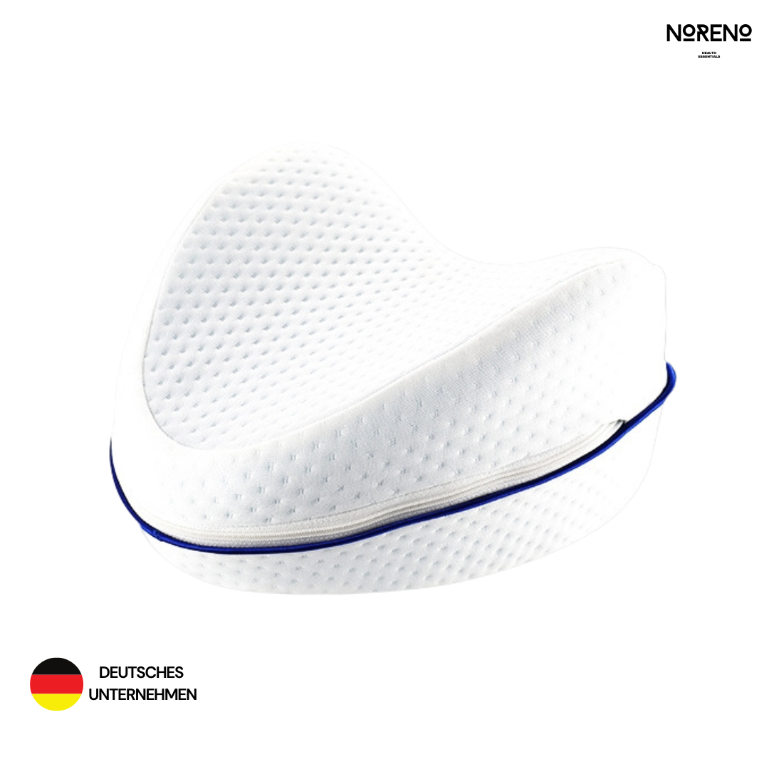 Ergonomisches ComfortLeg-Kniekissen für Seitenschläfer, zur Unterstützung der natürlichen Bein- und Rückenhaltung.Ergonomisches ComfortLeg-Kniekissen für Seitenschläfer, zur Unterstützung der natürlichen Bein- und Rückenhaltung.