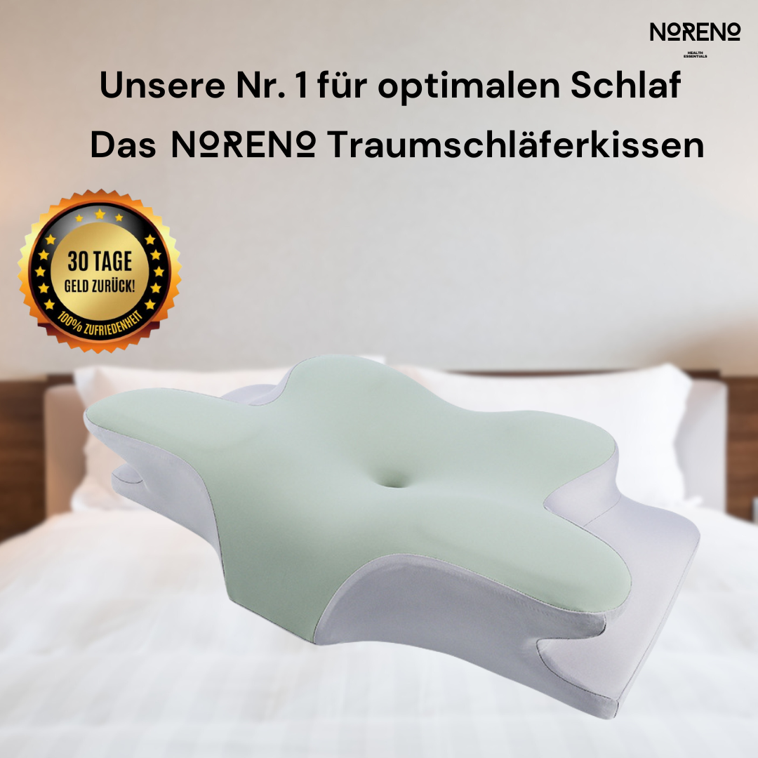 Grünes ergonomisches Traumschläferkissen für optimalen Schlafkomfort und Nackenunterstützung - geeignet für Seiten- und Rückenschläfer.