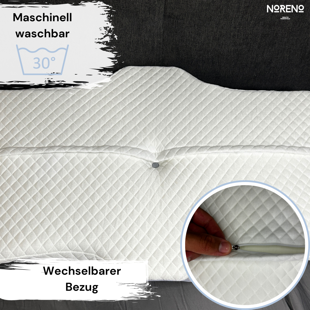 Traumschläferkissen mit maschinenwaschbarem, wechselbarem Bezug - Pflegeleicht und hygienisch bei 30 Grad waschbar.
